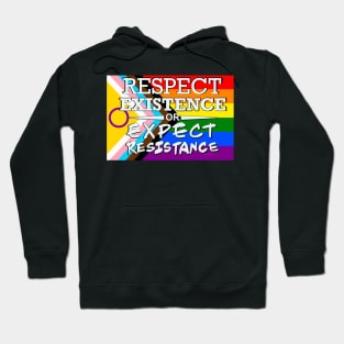 Respect Exsistence or Expect Resistance, Intersex Pride Flag Hoodie